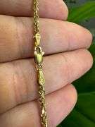 10k Yellow Gold Solid Round Rope Link Chain 2.5mm Bracelet 8"