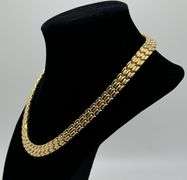 Stunning 18kt Yellow Gold Italian Link Necklace - 60 Grams, 16.5 Inches of Fine Craftsmanship