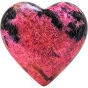 Rhodonite Crystal Heart Palm Stone