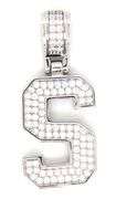 925 Sterling silver Initial S cubic zirconia pendant