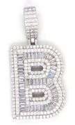 925 Sterling silver Initial B cubic zirconia pendant