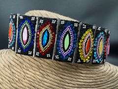 Original Handmade Mosaico Bracelet 8.5" 925 Sterling Silver Mexico Artistic Jewelry