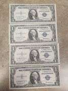 3 Lots Of 4 (12 Notes Total) Consecutive Silver Certificates, UNC
