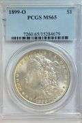 Creamy-white super Gem BU 1899-O Morgan Silver Dollar. PCGS MS65