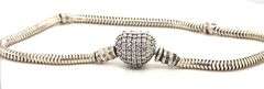 925 Sterling silver pandora style bracelet with cubic zirconia heart shaped clasp