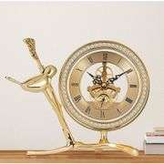Golden Skeleton Table Clock Quartz Movement