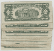 Large lot of 31 assorted 1953 & 1963 $2 Red Seal notes in circ