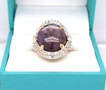 Fabulous Massive 18.51CTS Cabochon-Cut Star Ruby 1.65CTW White Sapphire Ring in 14K Yellow Gold Over