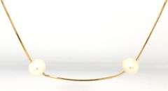 14kt Yellow gold 6.5-7mm pearl station necklace
