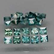 Collectors 1.84ct set of blue green princess cut Sapphires! Heated only!