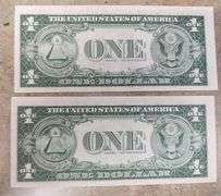 6 Lots Of 2 (12 Notes Total) Consecutive Silver Certificates, UNC