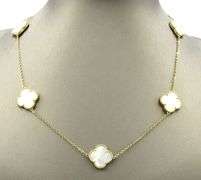 925 Sterling silver 6 clover mother of pearl necklace