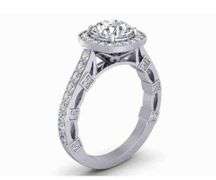 Sparklijng 14 K White Gold Plate  3.15 Ct White Ice Blue Lab Simulated Diamond Ring