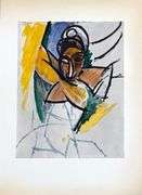 Highly Collectible Picasso Original Color Pochoir, Woman, Study for Les Demoiselles d'Avignon