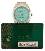 Rolex Oyster Perpetual, 41MM, Aftermarket Tiffany Dial, Stainless Steel Men’s Watch