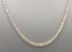 925 Sterling silver round brilliant cut cubic zirconia tennis necklace