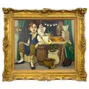 "Boy at Street Market" by Philippe Noyer (1917-1985)