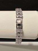14 Kt White Gold Plated 58 Count Lab Simulated Diamond Tennis Bracelet