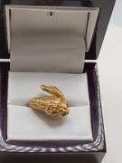 Very fine 18k gold hand made lion ring, 7.8gr, size: 6