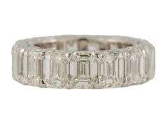New 13.51ctw European Cut Diamond Eternity Band Ring in Platinum
