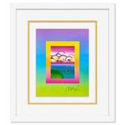 "Umbrella Man with Rainbow Sky on Blends" by Peter Max