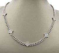 925 Sterling silver cubic zirconia clover link necklace