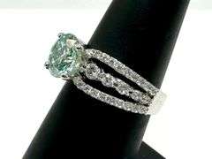 Sparkling 2.68 Ct Blue Ice Fire Moissanite Ring