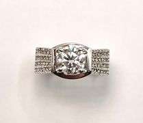 Stunning 14 Kt White Gold Plated 2.65 Ct Lab Simulated Diamond Ring