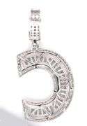 Initial C cubic zirconia pendant in 925 Sterling silver