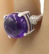 Judith Ripka Cab amethyst ring in 925 sterling silver
