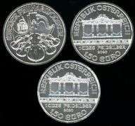3 Austrian 2020 Philharmonic 1 Troy Ounce Silver Round