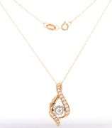 14kt Yellow gold 3/8ctw diamond swirl pendant on chain