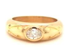 Sweet Little 18K YG Bezel Set Oval Diamond Ring