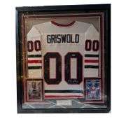 Framed Autographed Chevy Chase Movie Jersey