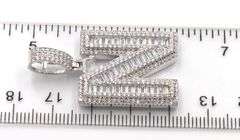 925 Sterling silver cubic zirconia N initial pendant