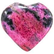 Rhodonite Crystal Heart Palm Stone