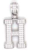 925 Sterling silver Initial H cubic zirconia pendant