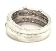 18kt White gold 0.35ctw white and yellow double row diamond pave band