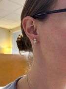 Bezel Set Diamond Two-Tone Stud Earrings