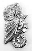 Vintage Mexico Silver Large Seahorse Pin