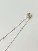 925 Sterling Silver Interlocking Circle With CZ Details Pendant And CZ Station Chain Necklace