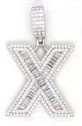 925 Sterling silver X initial cubic zirconia pendant