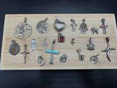 .925 Sterling Silver Curated 20 Pendant Lot Various Sizes & Styles