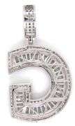 925 Sterling silver Initial G cubic zirconia pendant