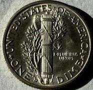 1939 D BU Full Split Bands Mercury Dime