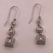 CERTIFIED 14K WHITE GOLD DIAMOND EARRINGS