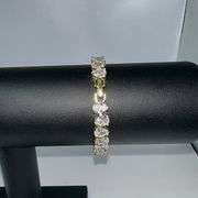 18 Kt Yellow Gold Plated 32.5 Ctw Lab Simulated Diamond Tennis Bracelet