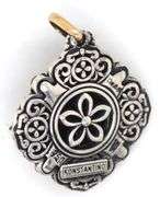 Konstantion garnet and pearl pendant