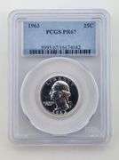 1963 Washington Silver Quarter, PCGS PR67