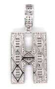 925 Sterling silver Initial H cubic zirconia pendant